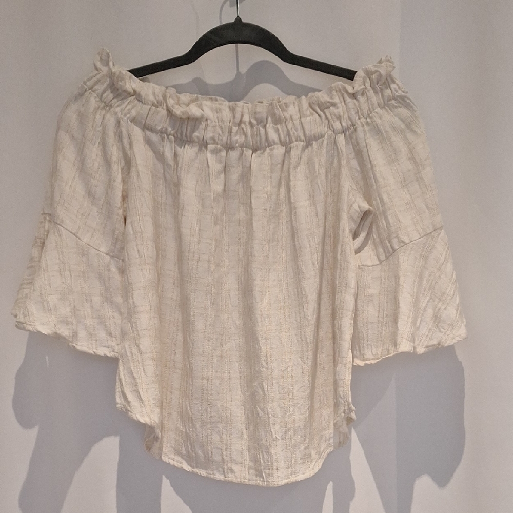 Maven West Boho Off The Shoulder Cream Top Size S